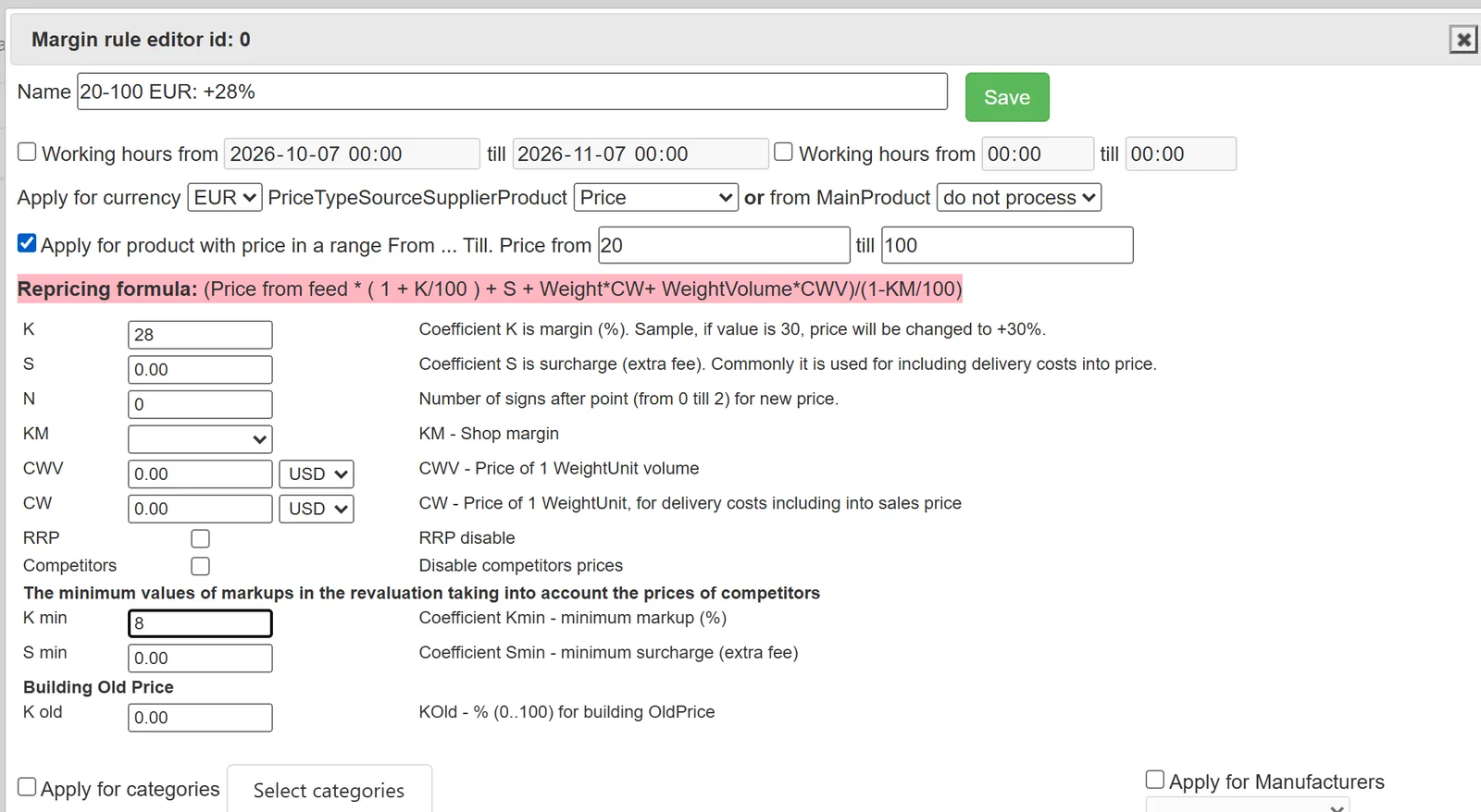 Pricing rules for online stores: from spreadsheet formulas to automatic prices