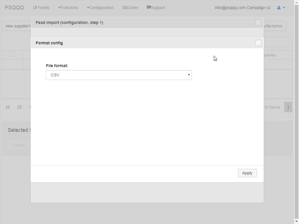 Step 2 – CSV format selection during CSV Shopify import